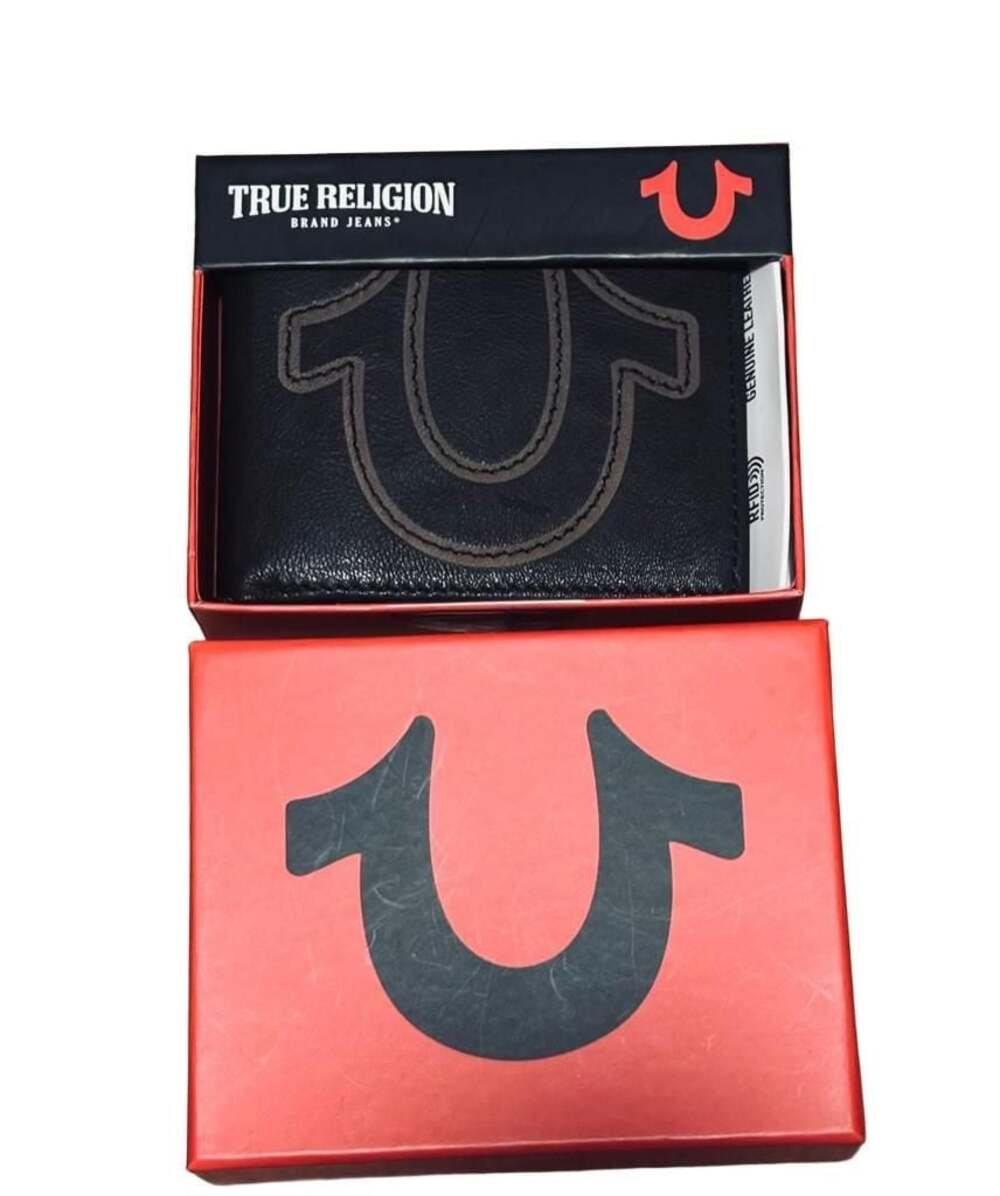 True Religion Colston Men's Black Leather Bifold Wallet TR204292